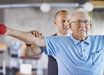 Man Exercising at Reunion Court of The Woodlands in The Woodlands, Texas