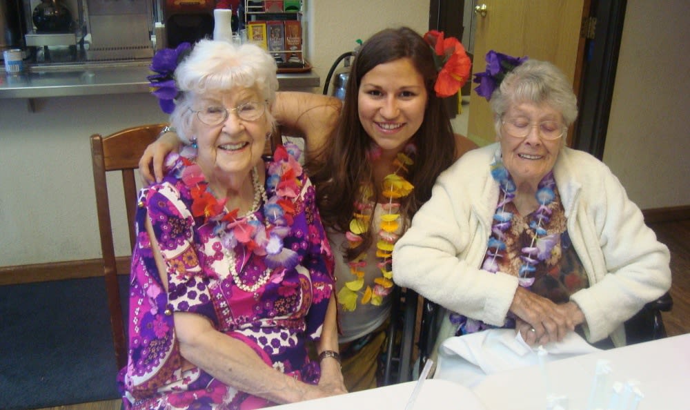 senior residents with staff