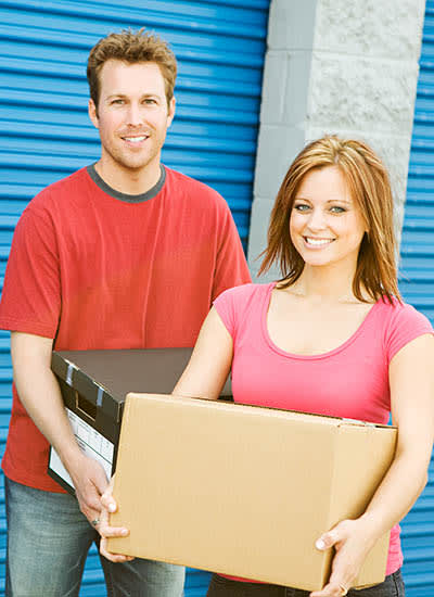 Young couple storing their belongings at Manning Mini Storage in Natchitoches, Louisiana 