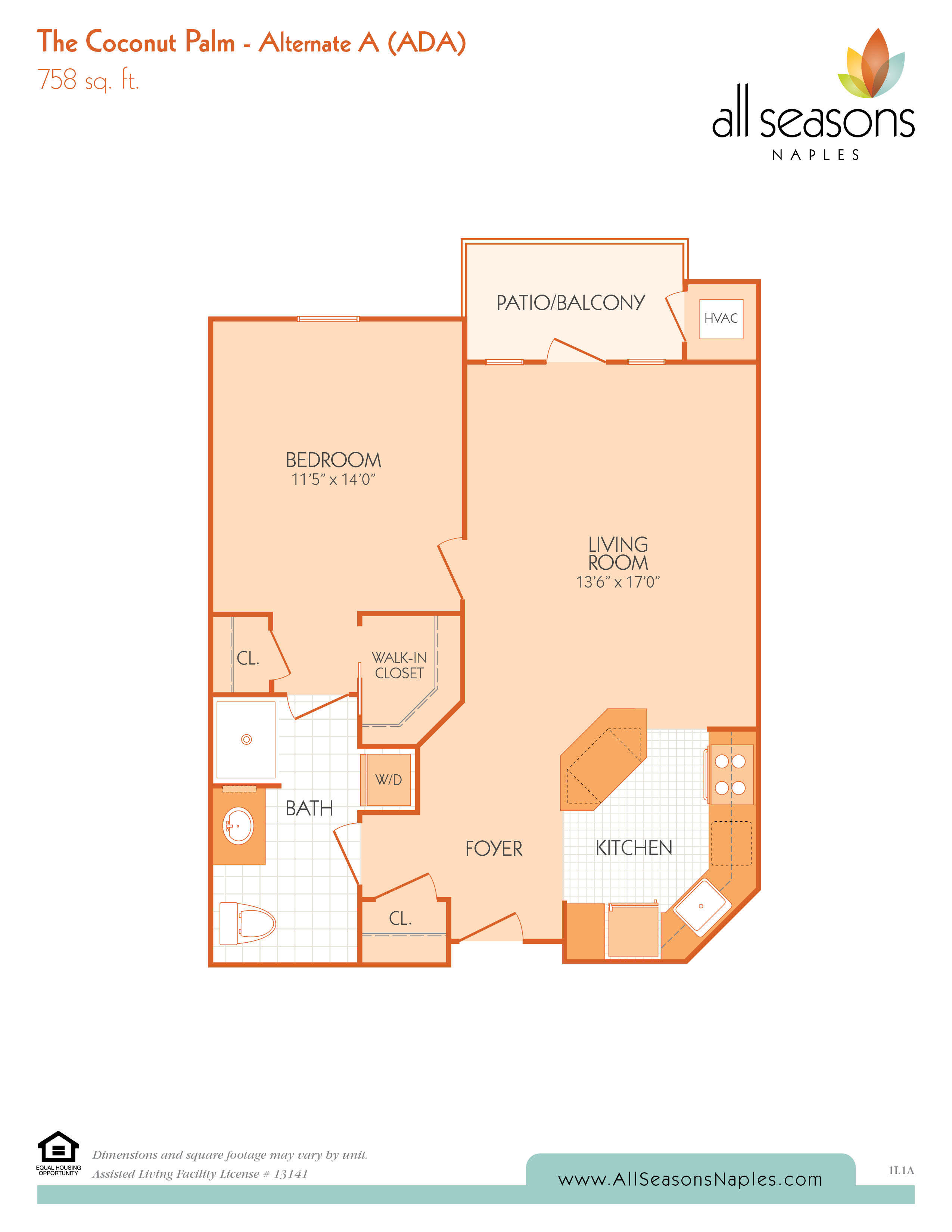The Coconut Palm Alternate A floor plan at All Seasons Naples in Naples, Florida