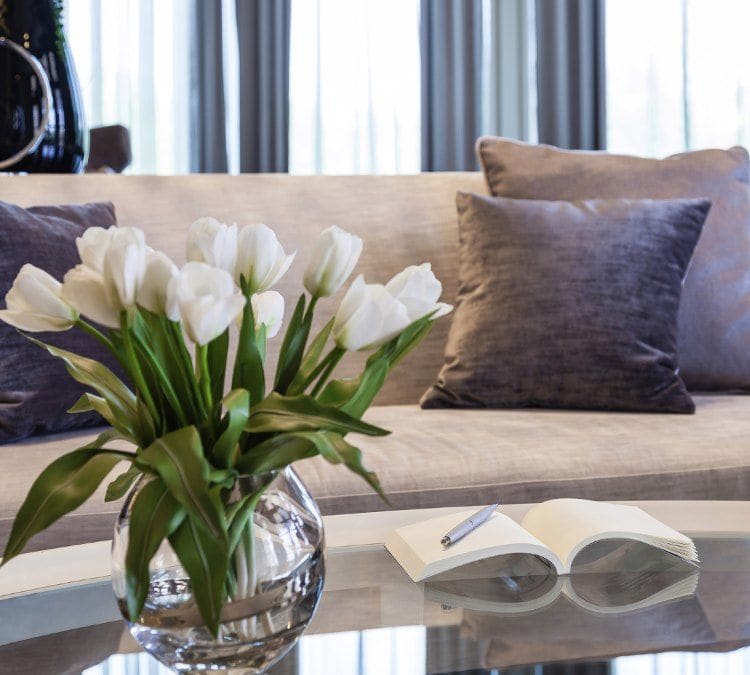 Well decorated living room at Creek Hill Apartments in Webster, New York