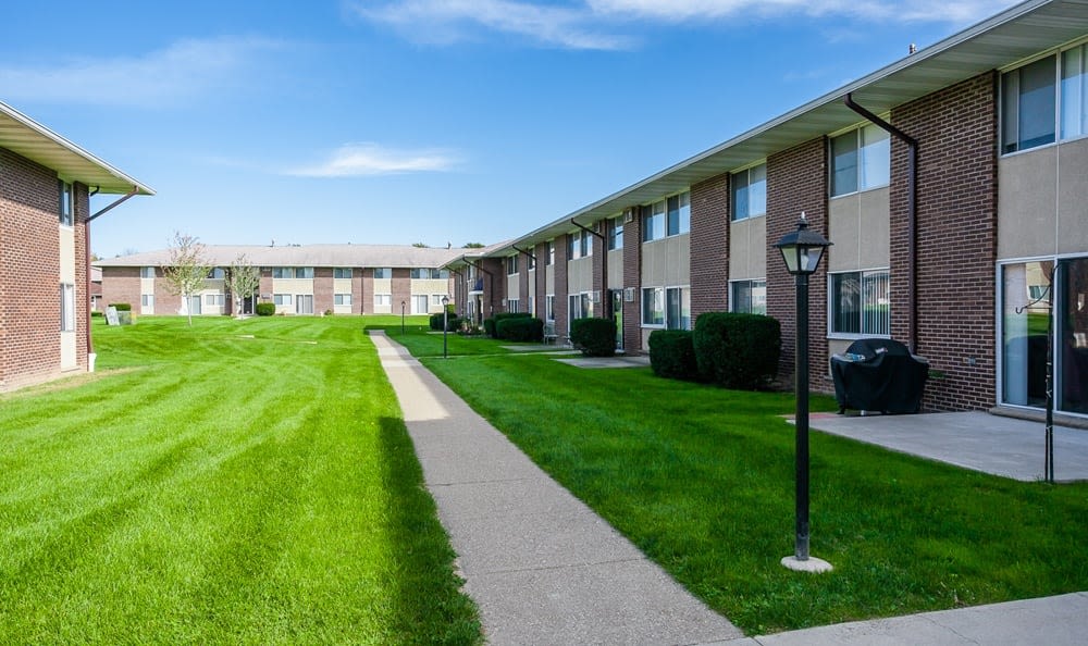 Walkway at Creek Hill Apartments in Webster, New York