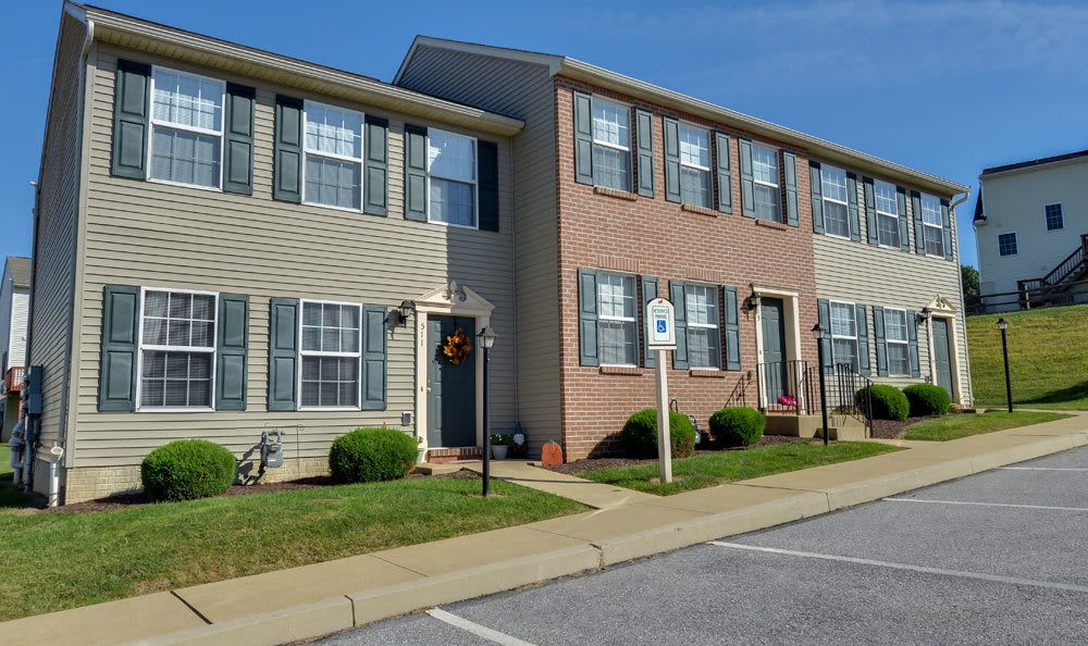 Exterior of the apartments at Lion's Gate in Red Lion, Pennsylvania
