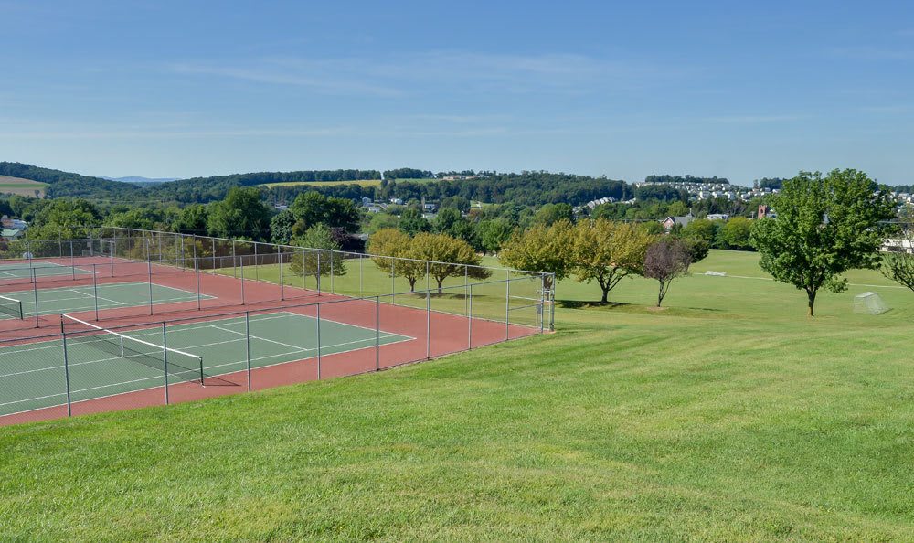 Tennis court at Lion's Gate in Red Lion, Pennsylvania