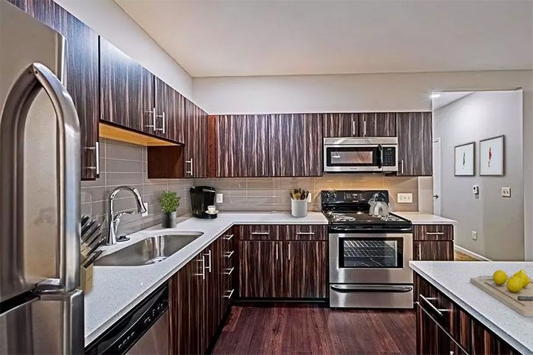 Beautiful modern kitchen at our Reserve at Southpointe community in Canonsburg, Pennsylvania