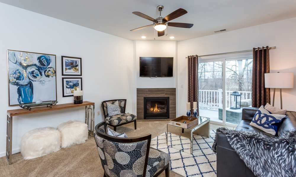 Spacious living room at The Links at CenterPointe Townhomes in Canandaigua, New York