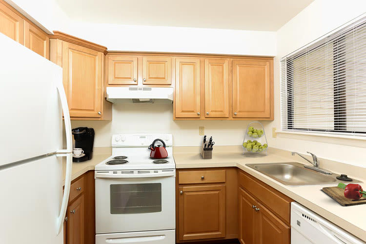 Fully equipped kitchen at Penbrooke Meadows in Penfield, New York