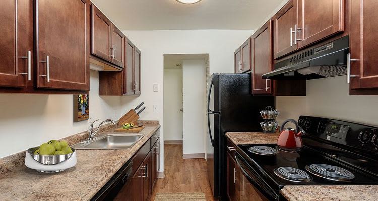 Upgraded kitchen at The Meadows Apartments in Syracuse, New York