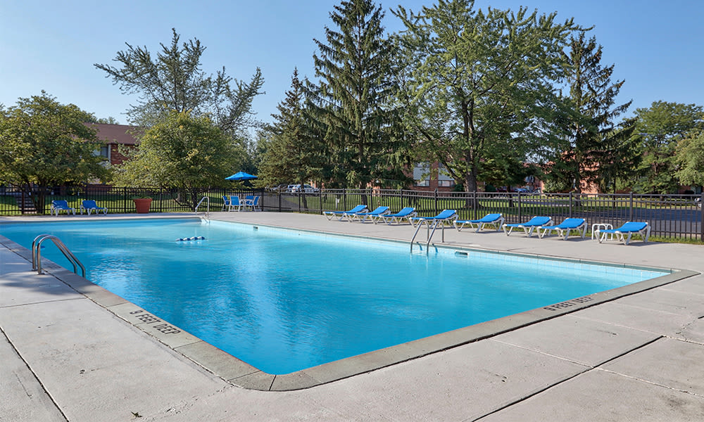 Swimming pool at Webster Manor Apartments in Webster, New York