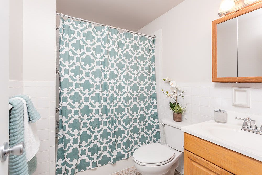 Bathroom at Long Pond Gardens Senior Apartments home in Rochester, New York