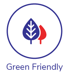 Green friendly icon for Devon Self Storage in Pasadena, Texas