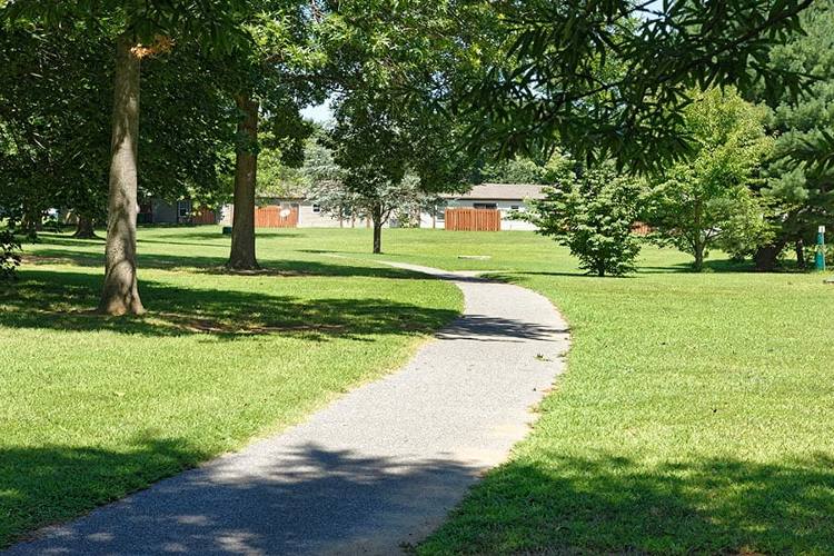 Lush landscaping at Eagle Meadows Apartments in Dover, Delaware