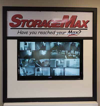 Security camera screens at StorageMax Baton Rouge in Baton Rouge, Louisiana