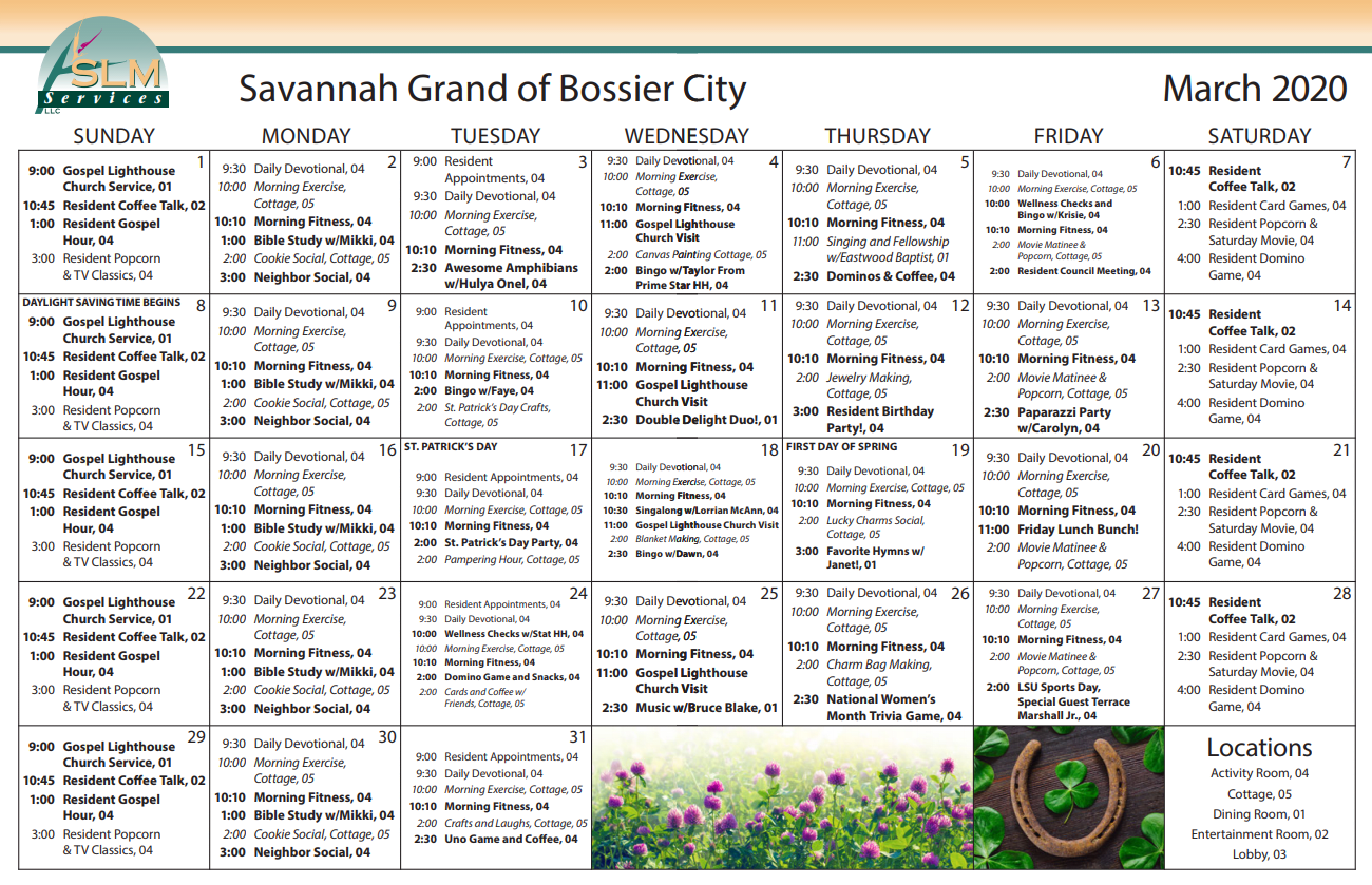 Activities & Events at Savannah Grand of Bossier City