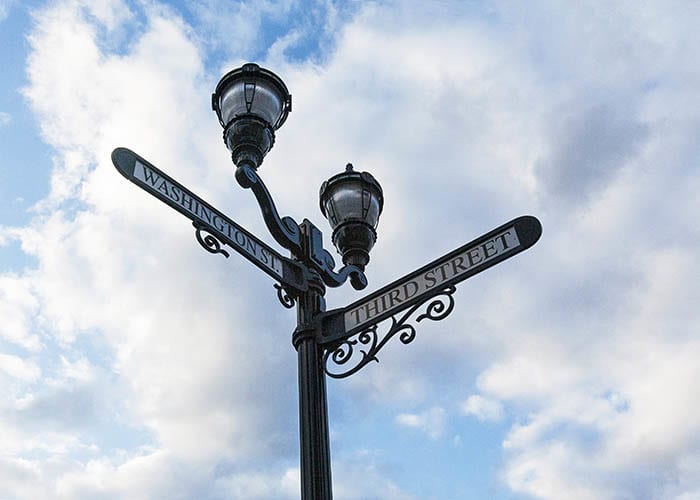 Street sign near Grand Adams in Hoboken, New Jersey