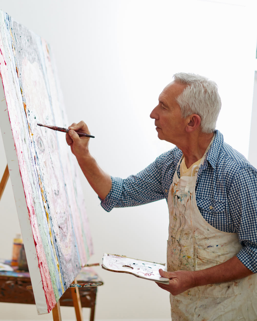 Seniors painting at Kirkwood Orange in Orange, California