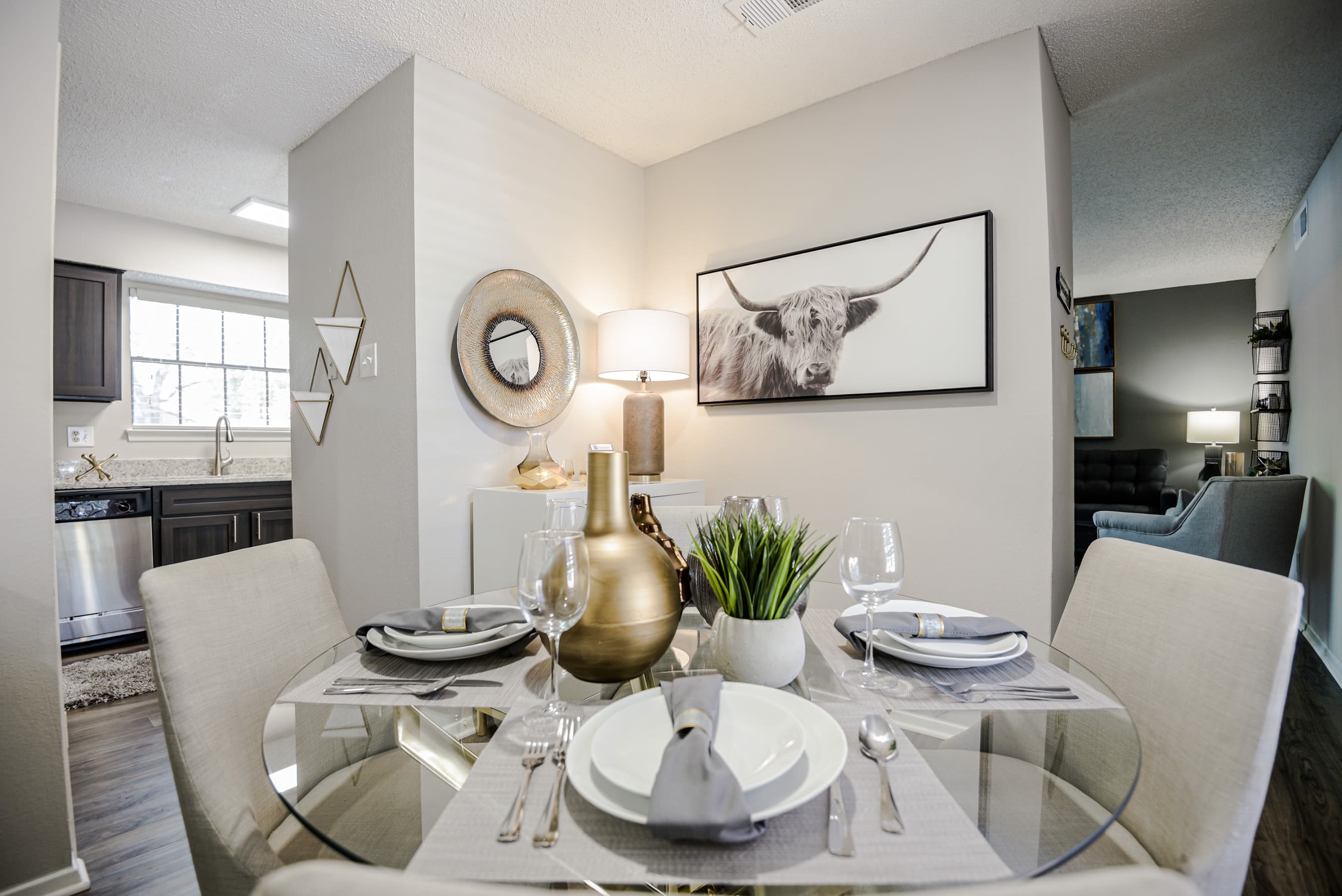 Spacious kitchen with plenty of counter space at The Regent in Dallas, Texas