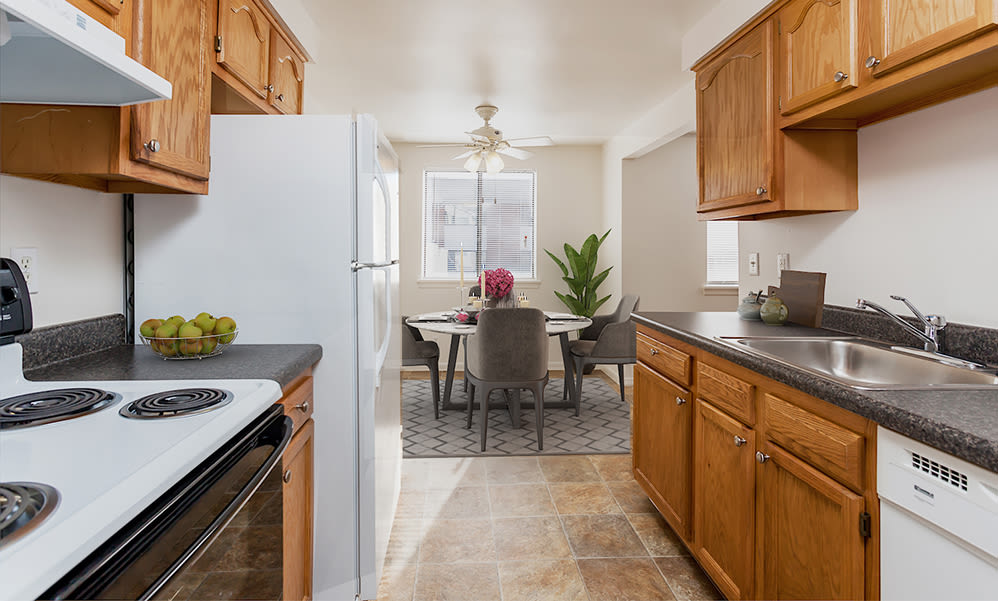 Beautifully designed kitchen at East Ridge Manor Apartments in Rochester, New York
