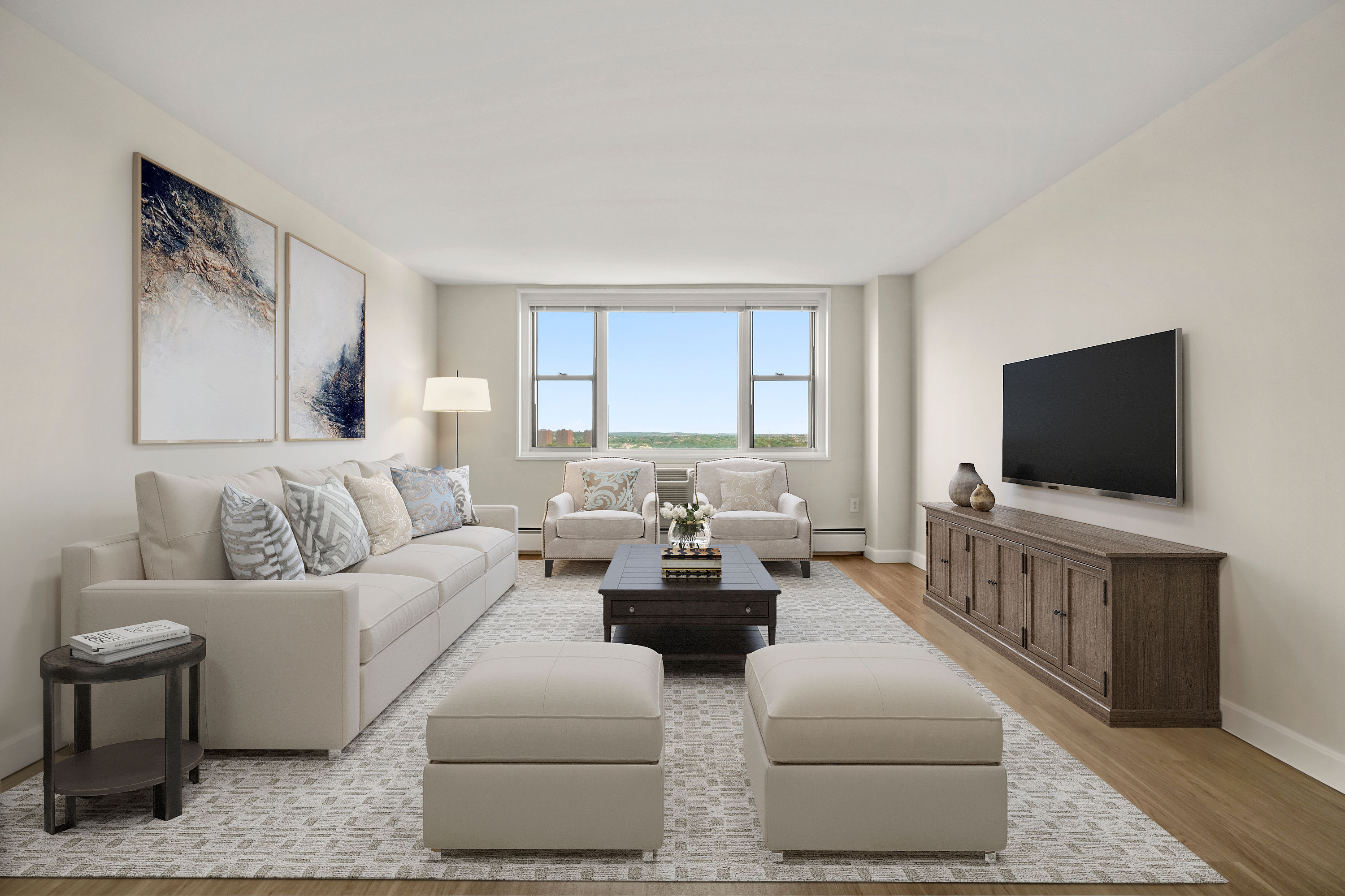 Living Room at Parkside Place in Cambridge, Massachusetts