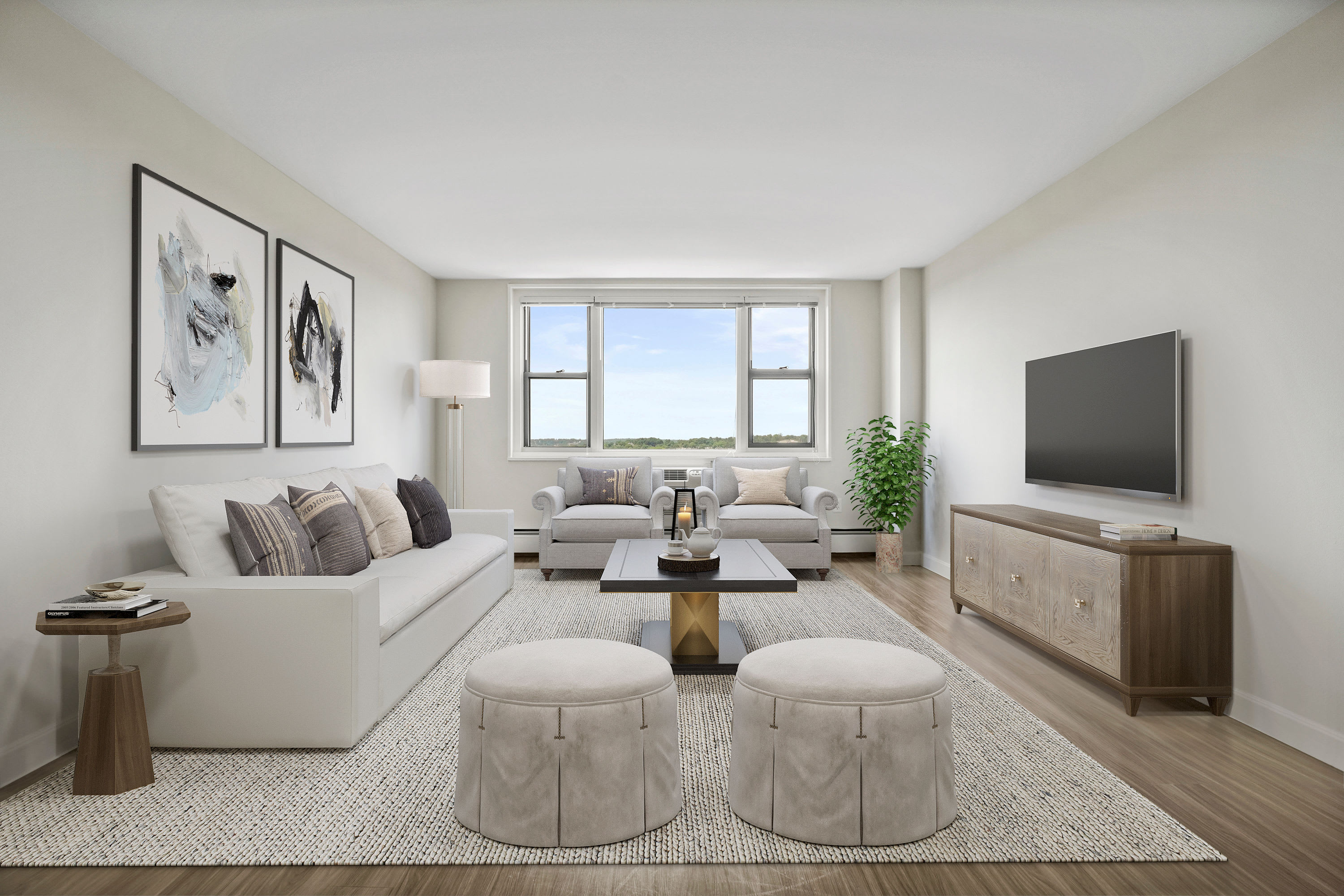 Living Room at Parkside Place in Cambridge, Massachusetts