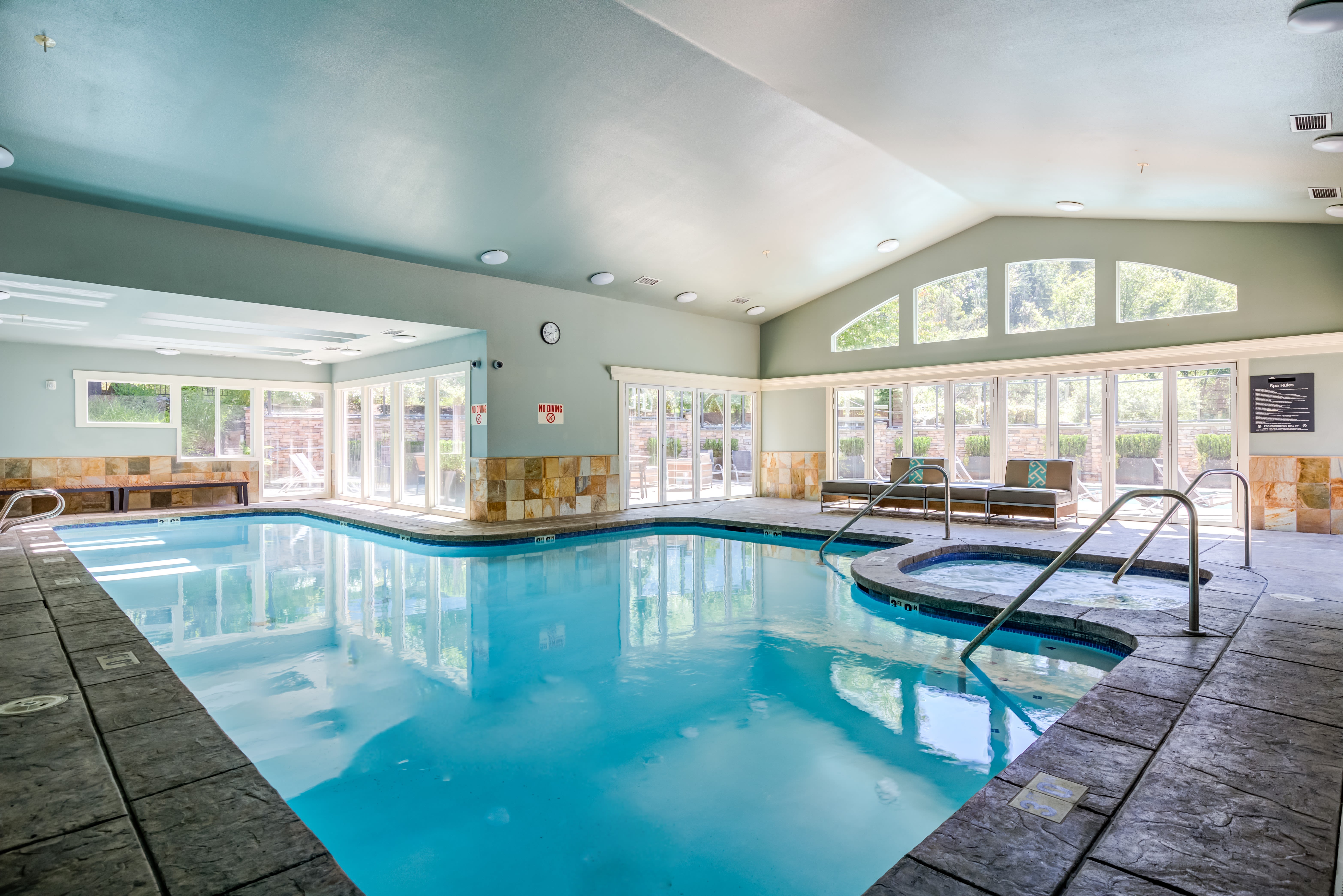 Enjoy an indoor pool at The Preserve at Forbes Creek in Kirkland, Washington