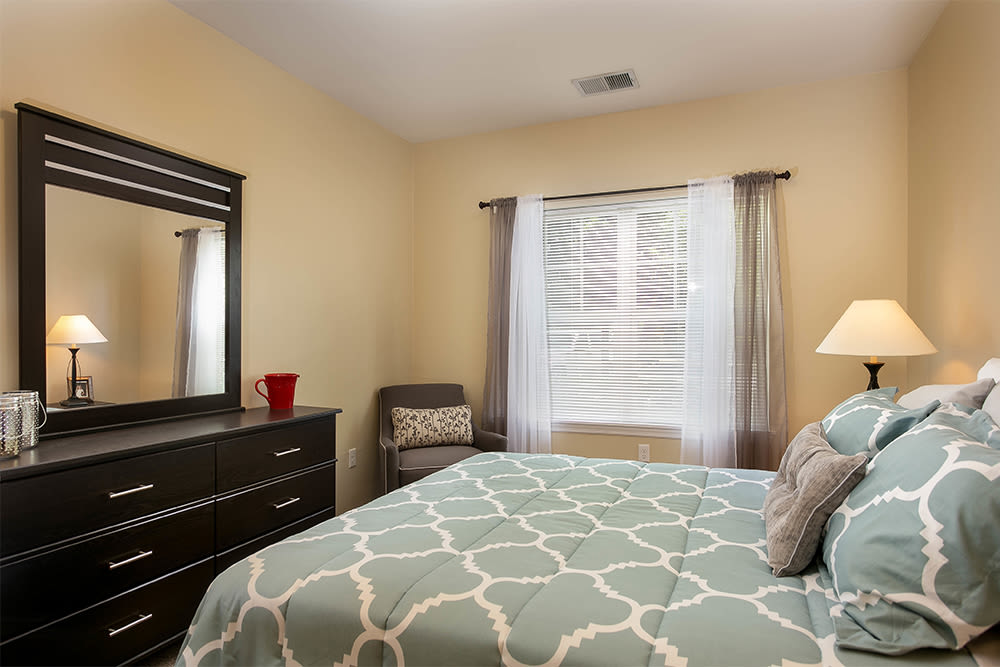 Master bedroom at Marquis Place in Murrysville, Pennsylvania