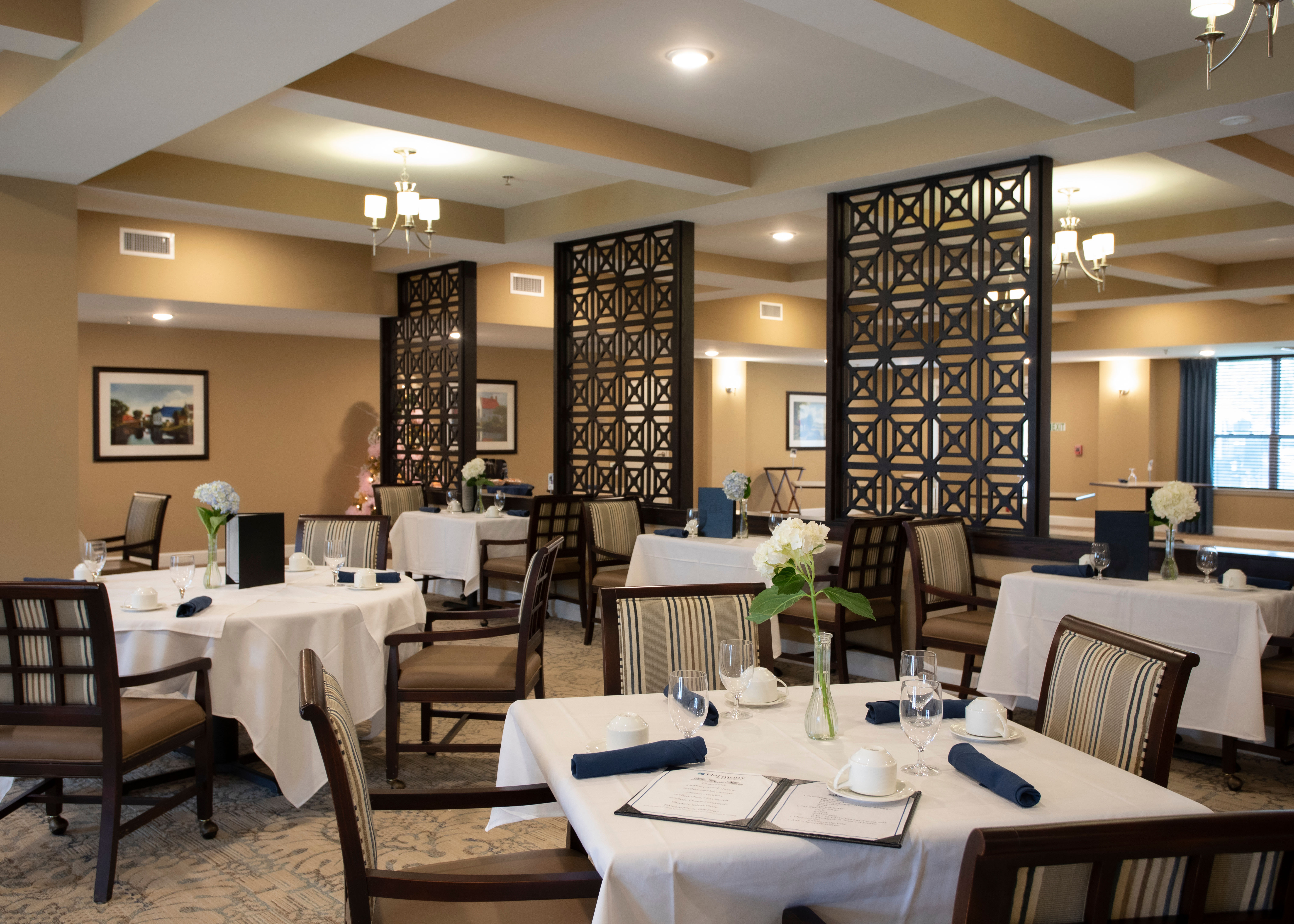 Spacious and elegant dining room at The Harmony Collection at Columbia in Columbia, South Carolina