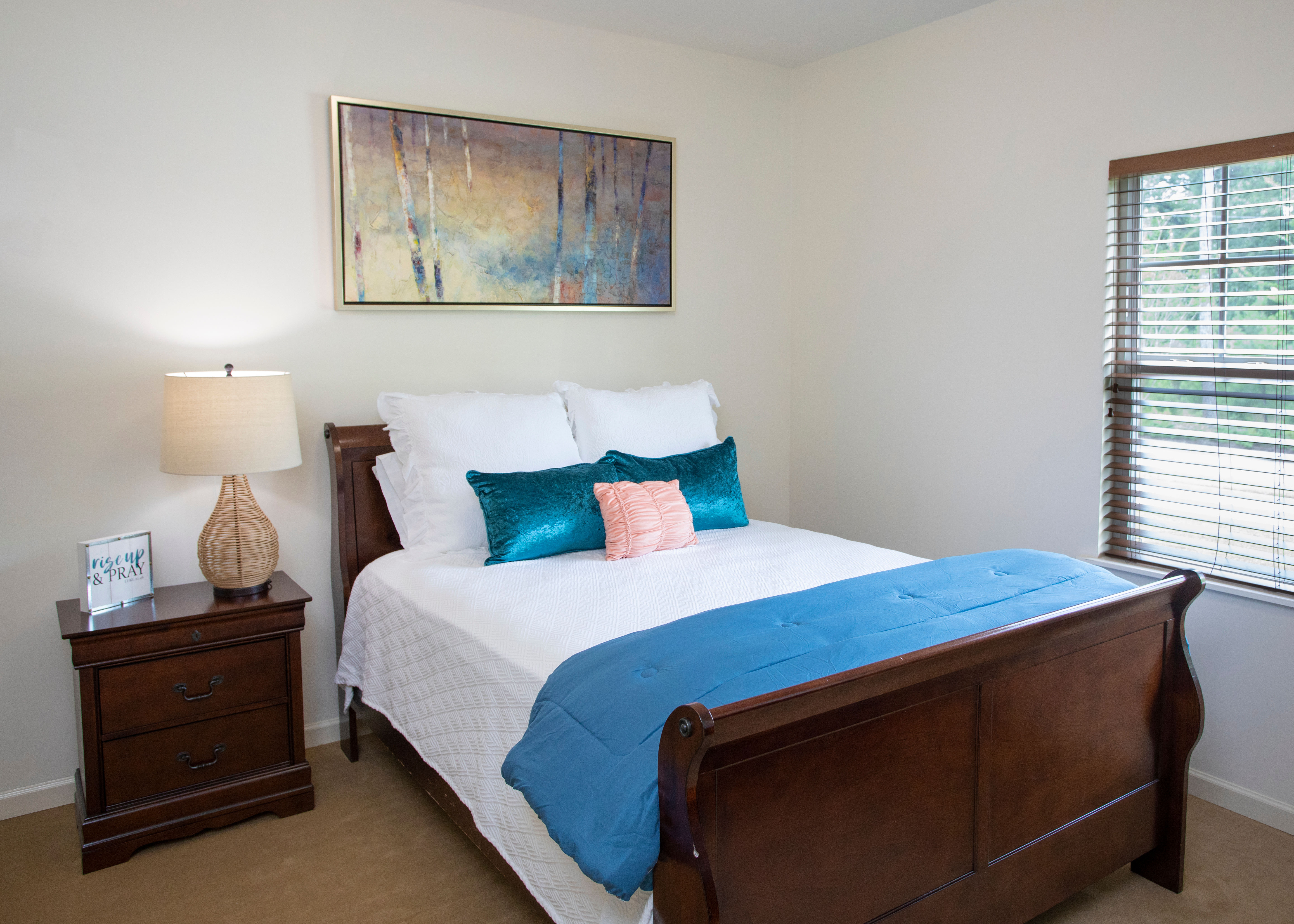 Bright bedroom at The Harmony Collection at Columbia in Columbia, South Carolina