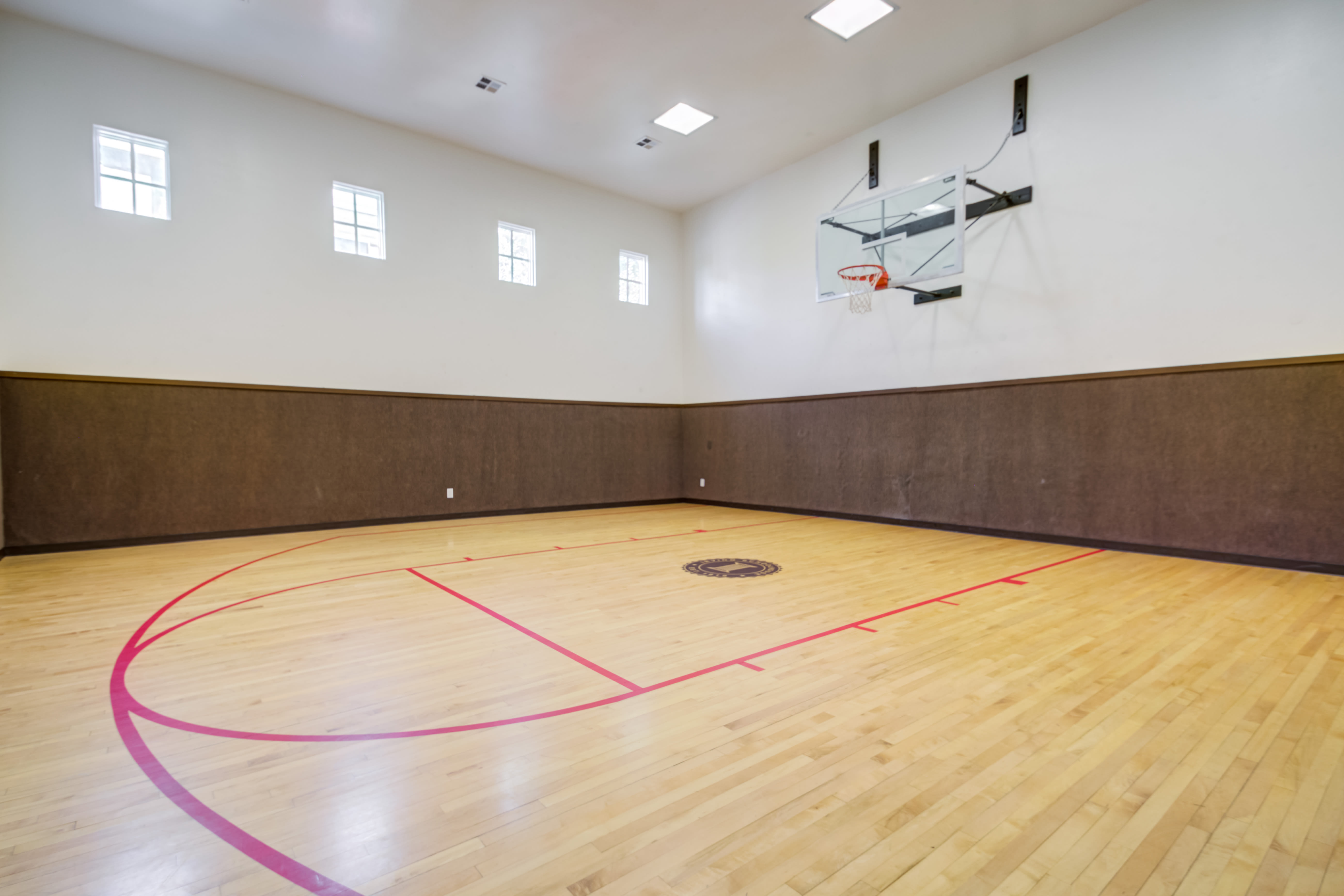 Large basketball court at Irving Schoolhouse Apartments in Salt Lake City, Utah