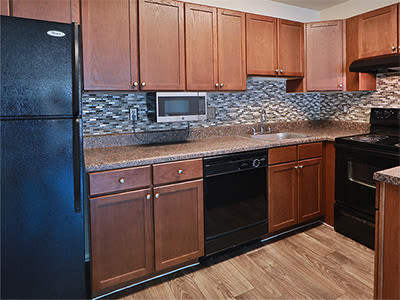 Well equipped kitchen at St. Mary's Landing Apartments & Townhomes