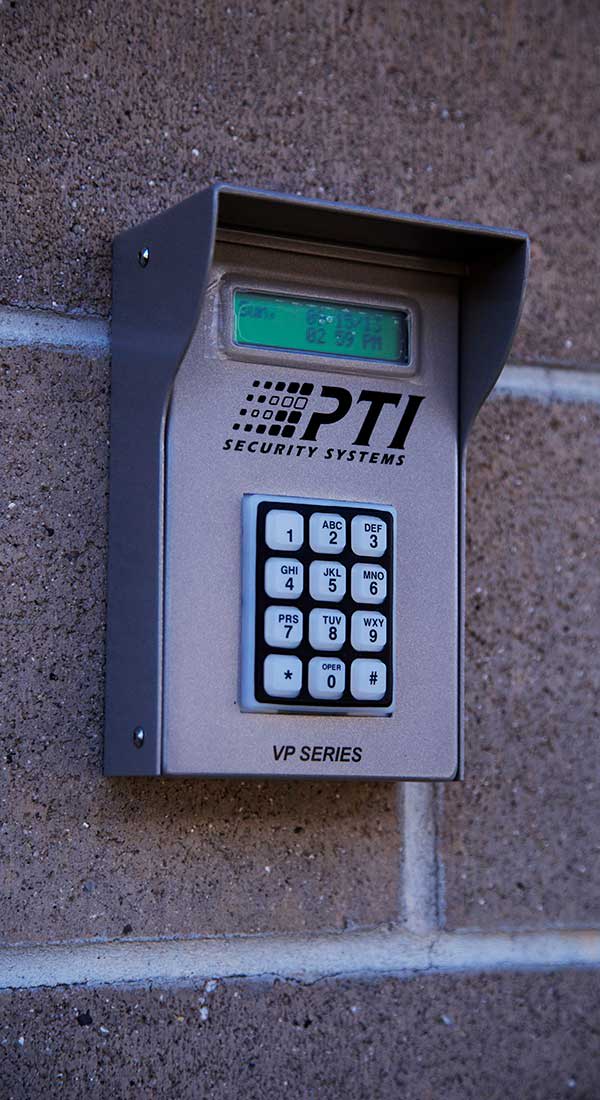 A digital keypad at Layton Boat and RV Storage in Layton, Utah