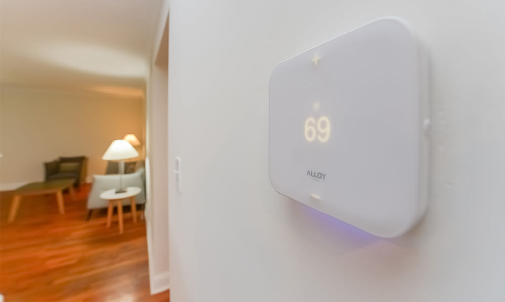 Smart thermostat at The Villas at Bryn Mawr Apartment Homes in Bryn Mawr, Pennsylvania