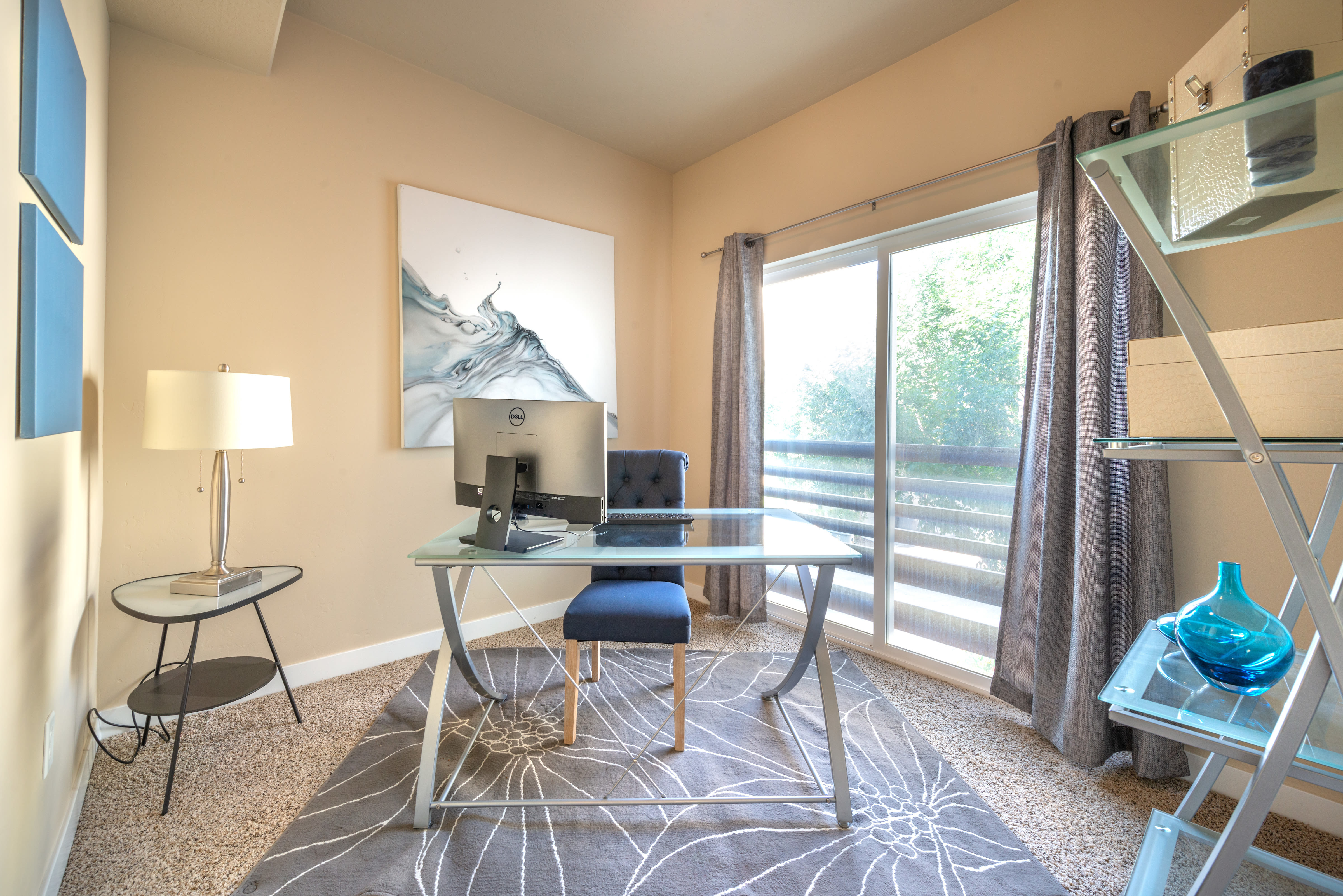 Beautiful model guest room and office at Olympus at the District in South Jordan, Utah
