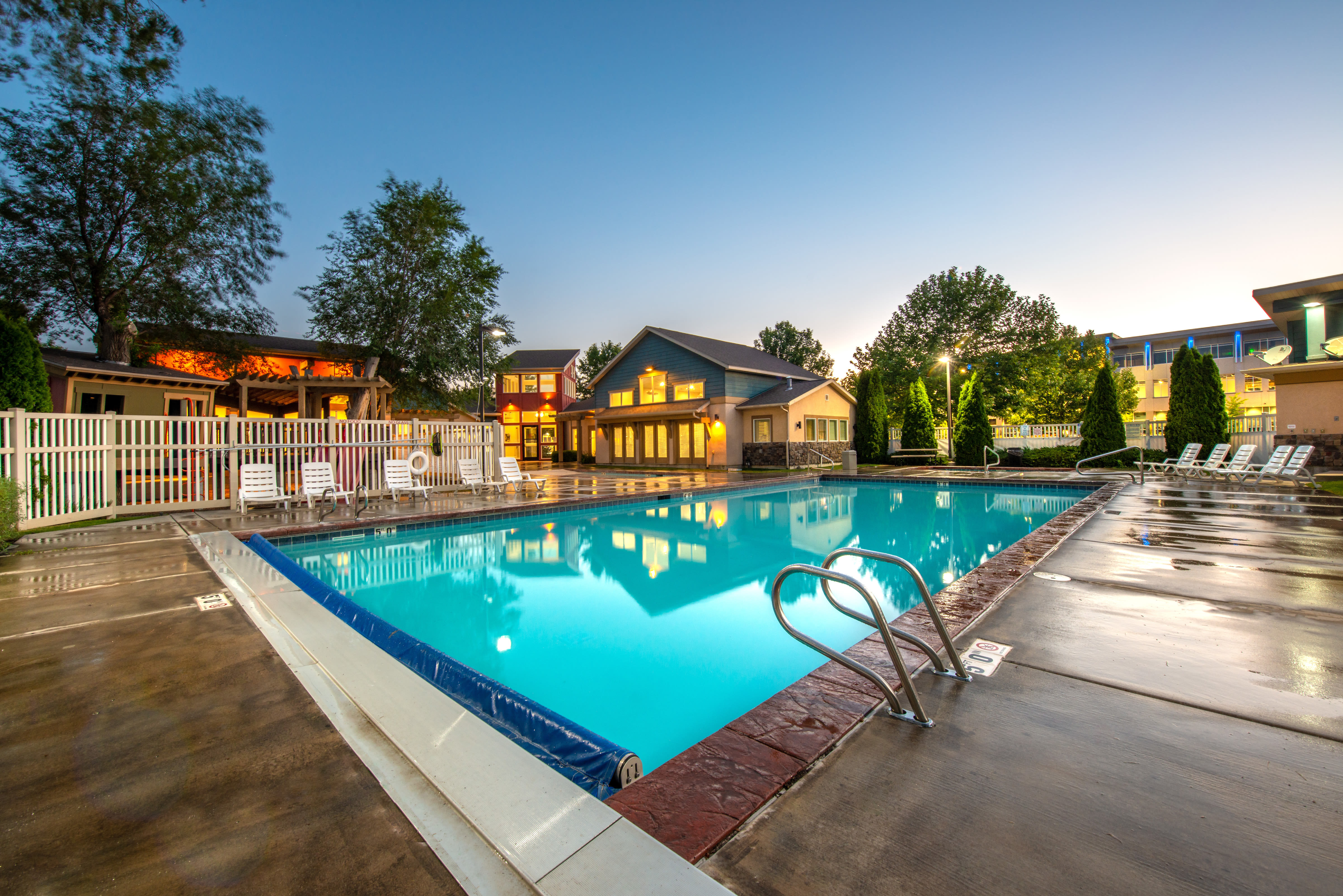 Swimming pool at Olympus at the District in South Jordan, Utah