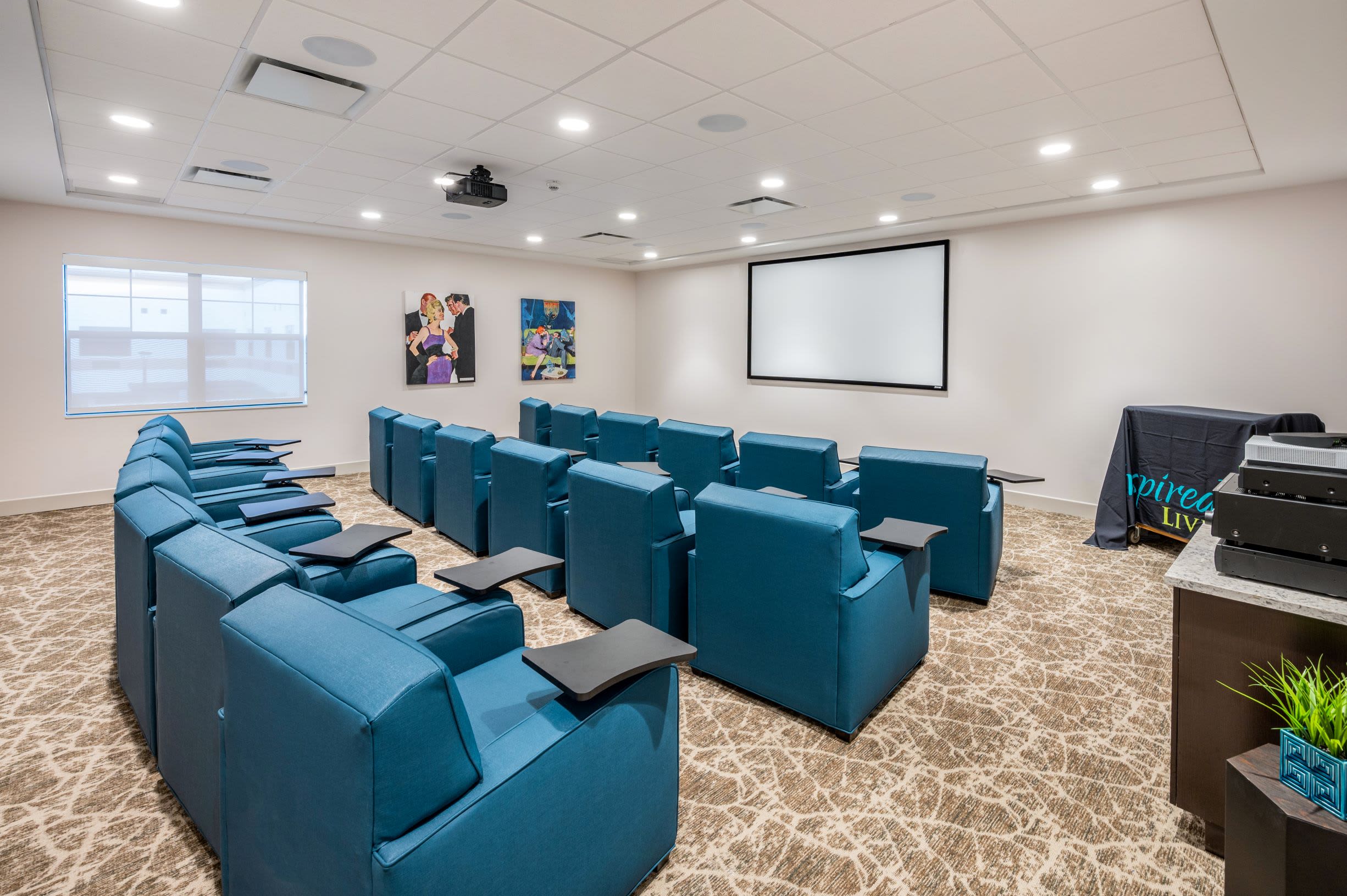 Movie Theatre at Inspired Living Delray Beach in Delray Beach, Florida.