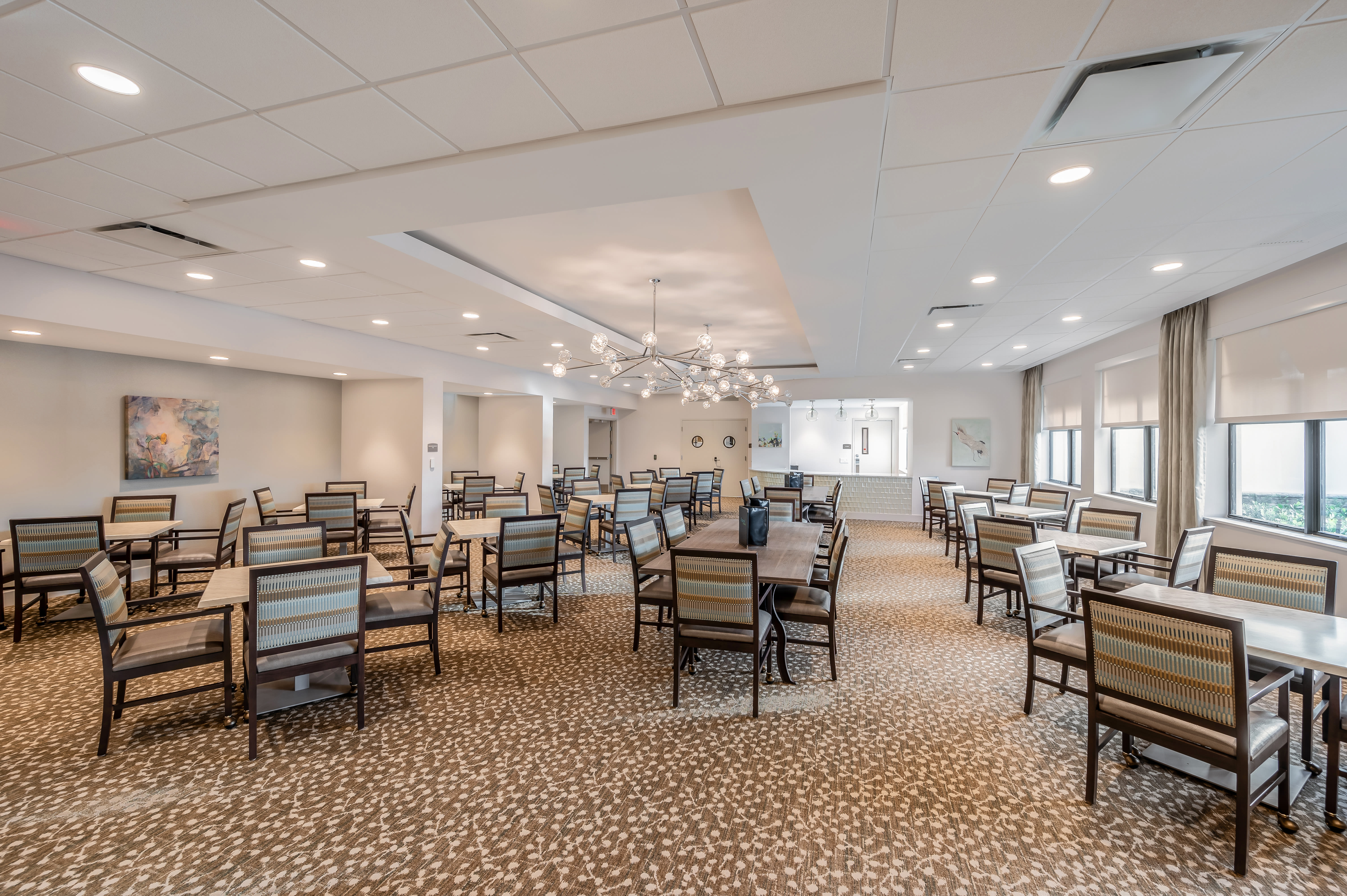 Resident dining room at Alura By Inspired Living in Rockledge, Florida. 