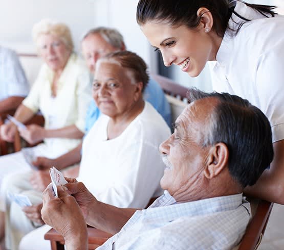 Happy seniors at Grand Villa of Palm Coast in Palm Coast, Florida