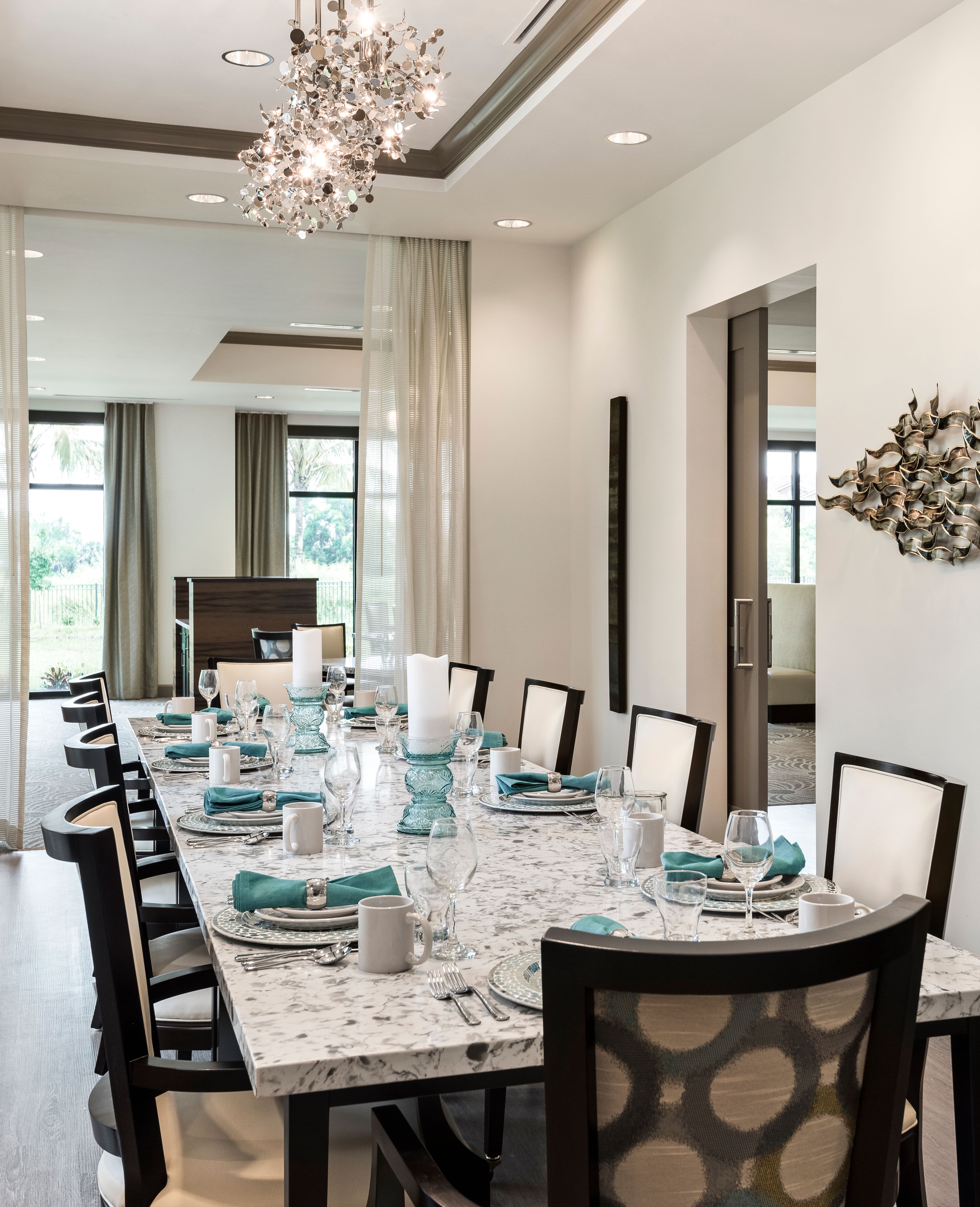 Dining Room at Inspired Living Delray Beach in Delray Beach, Florida.