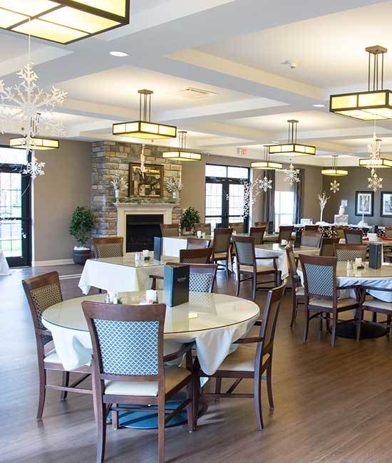 The exquisite dining hall at The Stilley House Senior Living in Benton, Kentucky