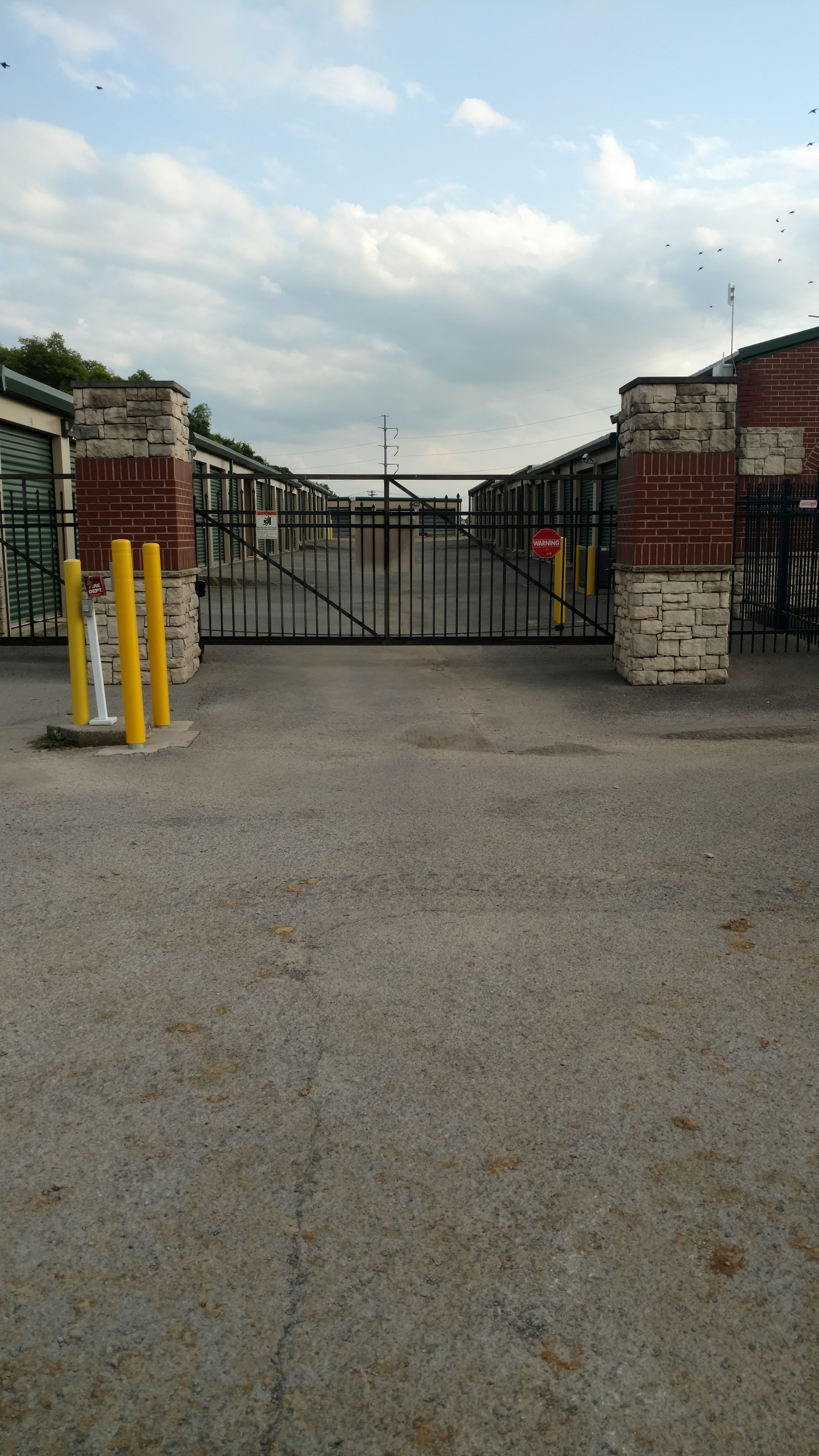 Gate to storage units at Red Dot Storage in Gallatin, Tennessee