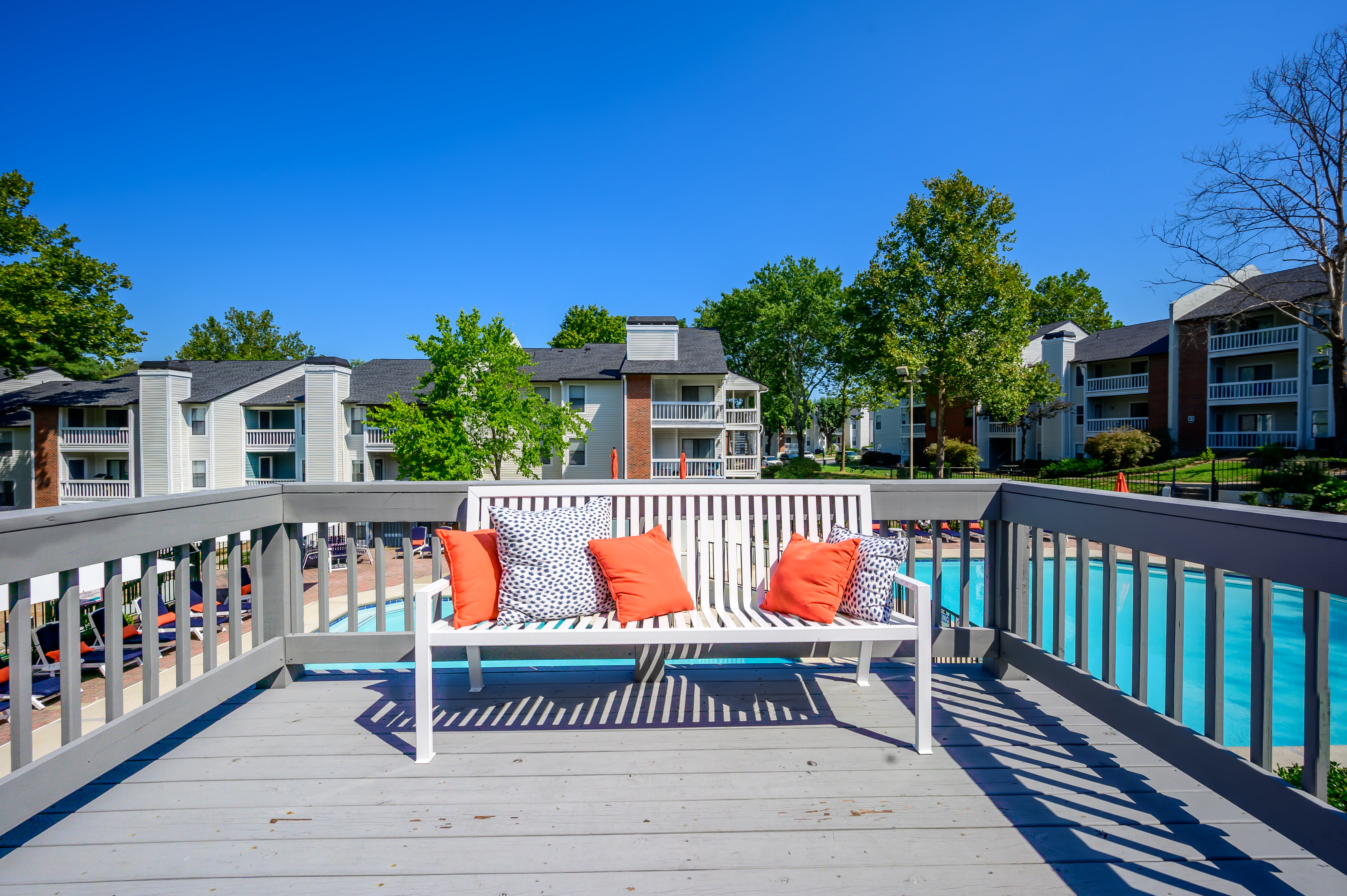 Poolside decks at Lyric on Bell in Antioch, Tennessee