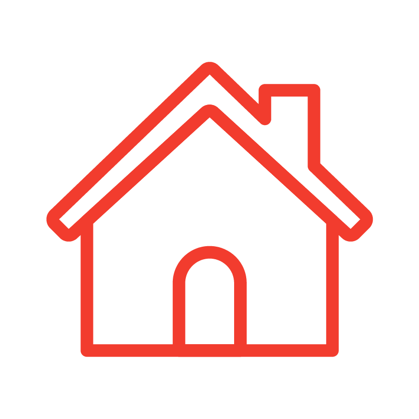 A house icon from Red Dot Storage in Bloomington, Illinois