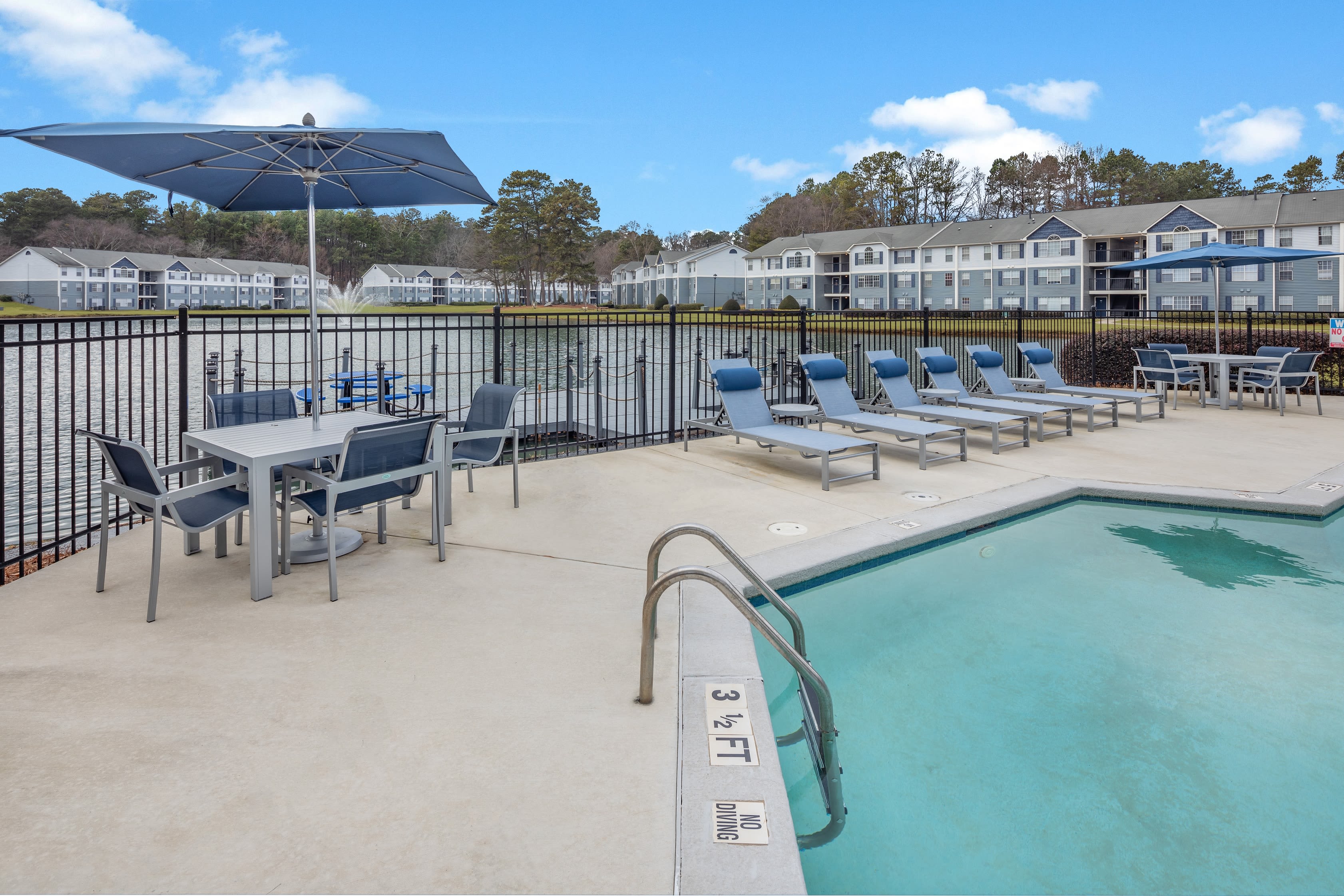 Resort inspired pool at The Bentley at Marietta in Marietta, GA