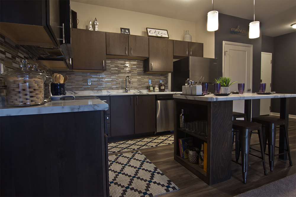 Modern kitchen at Park West 205 Apartment Homes in Pittsburgh, Pennsylvania