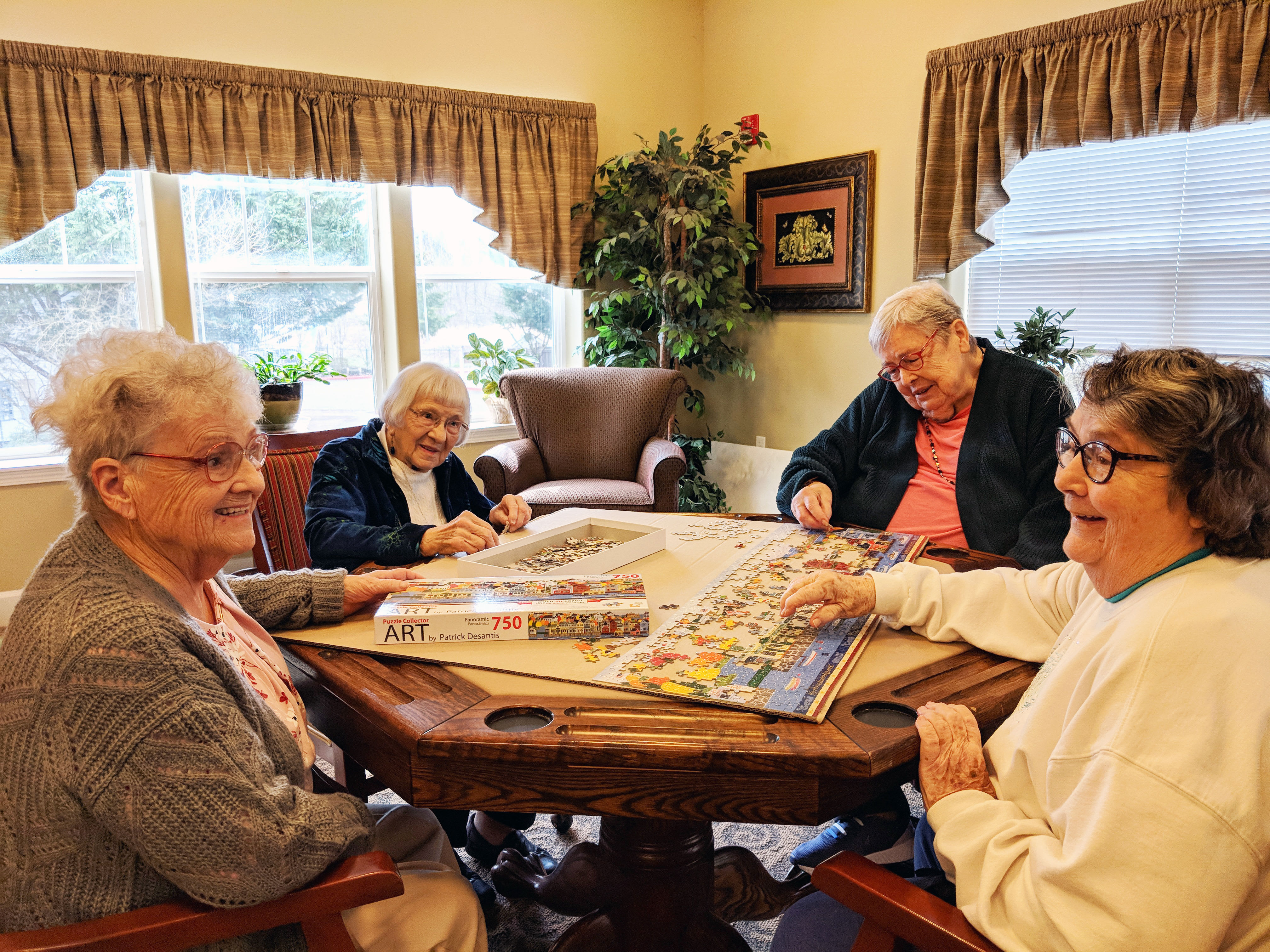 Solving puzzles at Timber Pointe Senior Living in Springfield, Oregon