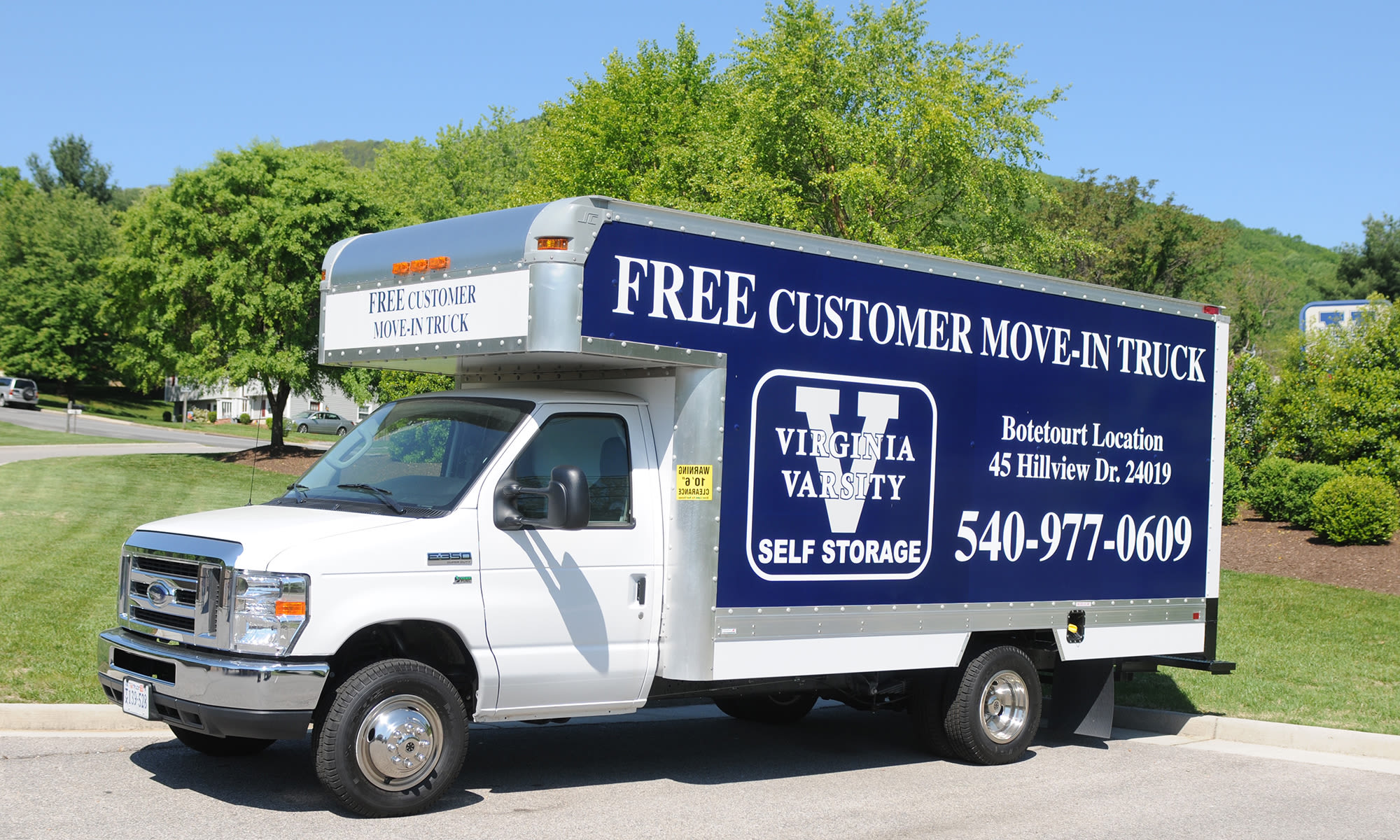 Moving truck at Virginia Varsity Storage in Roanoke, Virginia