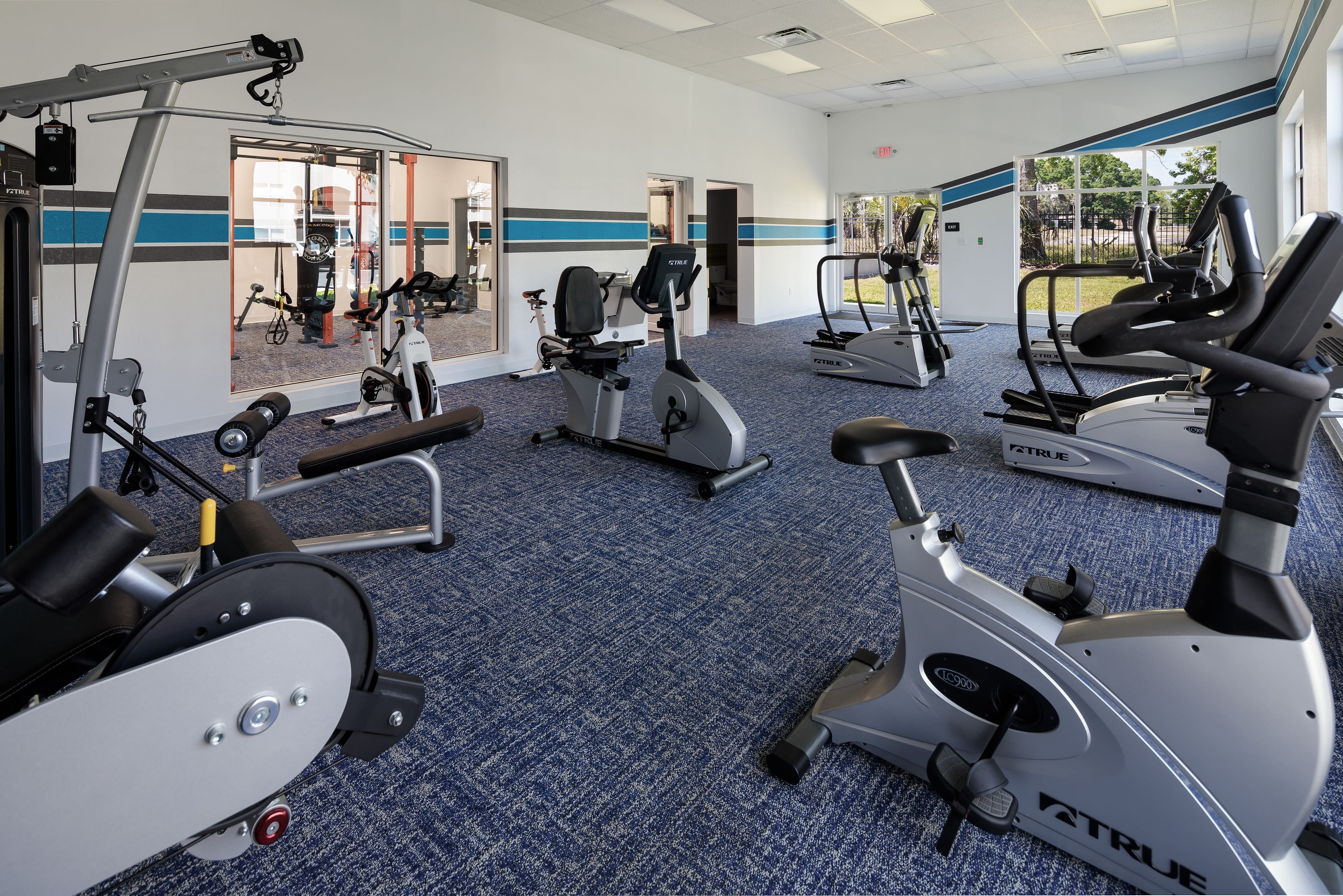 A work out room in an apartment at Onyx Winter Park in Casselberry, FL