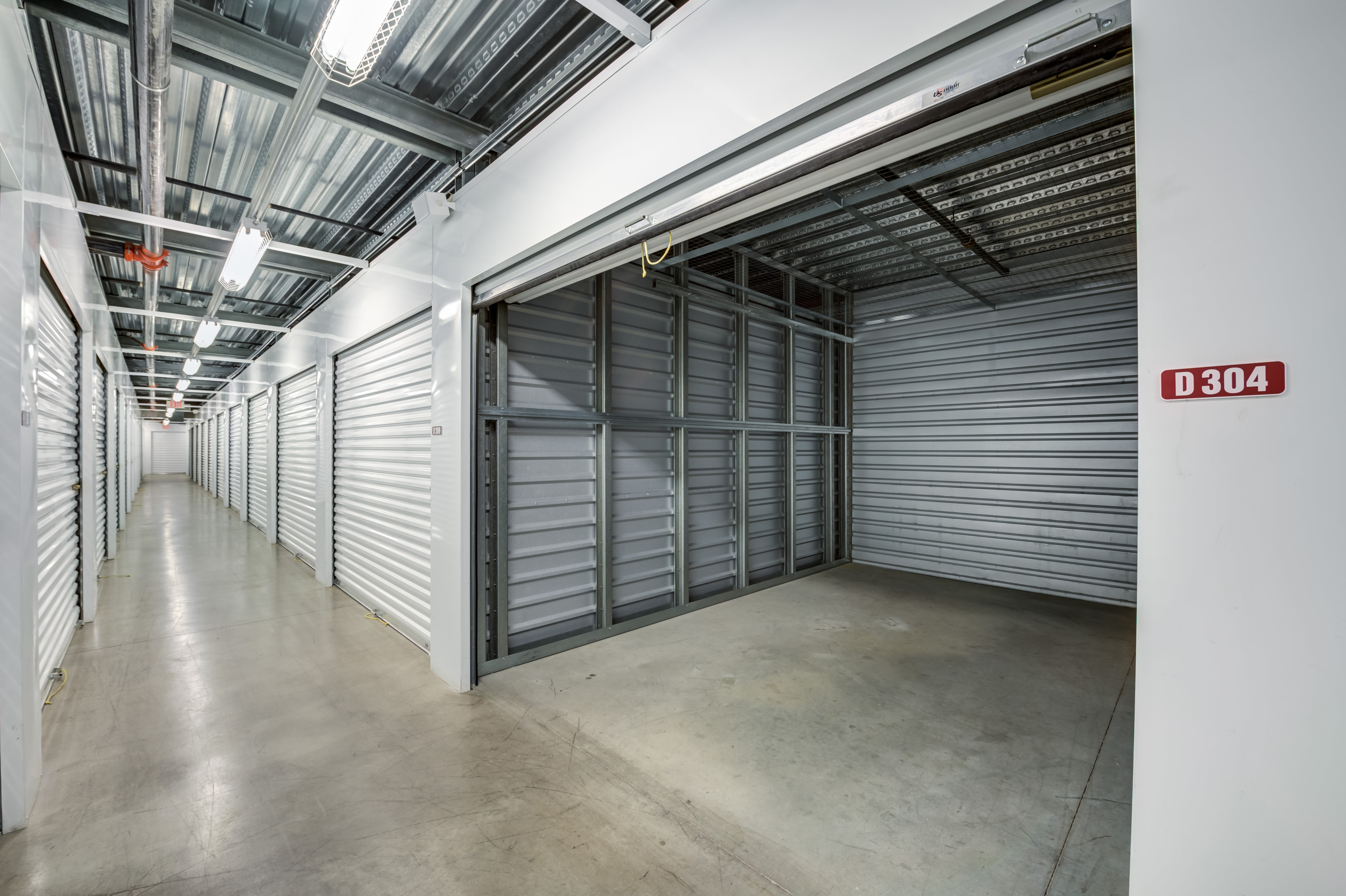 Self Storage indoor units with an open door at Storage Etc... Chatsworth