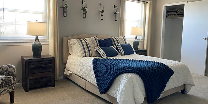 Bedroom at apartments in Lumberton, New Jersey