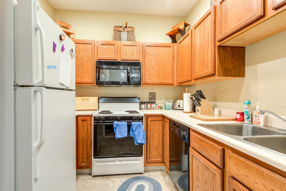 Model kitchen at Park Madison Apartments in Greenwood, Indiana